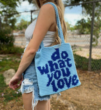 Load image into Gallery viewer, The Blues Hibiscus Crochet Bag