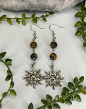 Load image into Gallery viewer, Tigers Eye Sun Earrings
