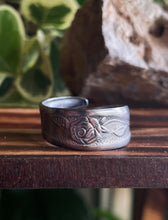 Load image into Gallery viewer, “No Rain, No Rose” Silverware Rings
